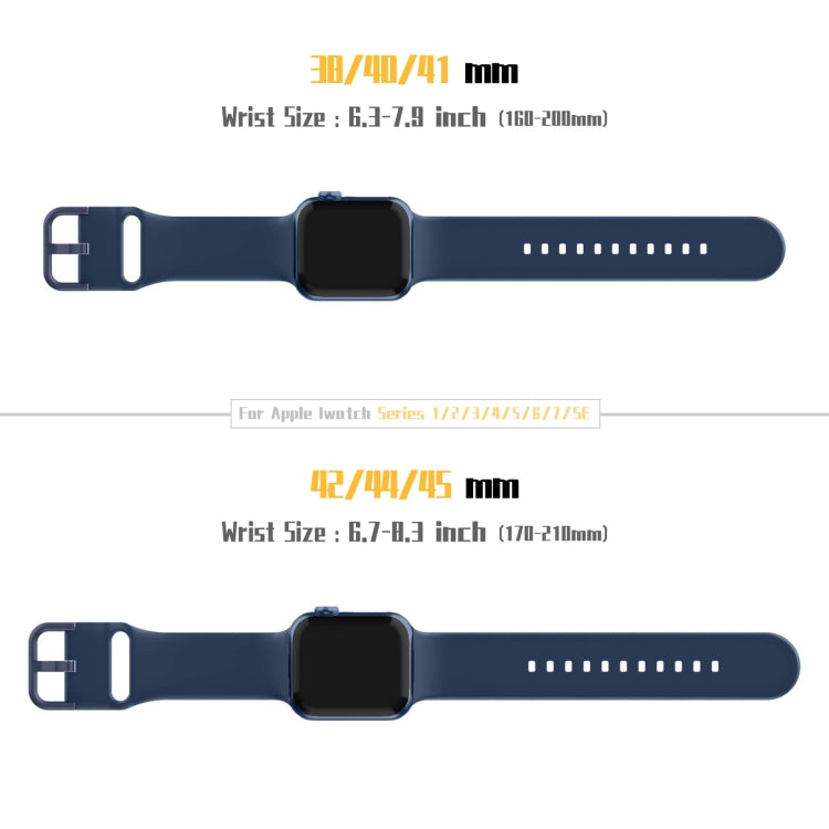 For Apple Watch Series 7 41mm Pin Buckle Silicone Watch Band(Abyss Blue) - Watch Bands by buy2fix | Online Shopping UK | buy2fix