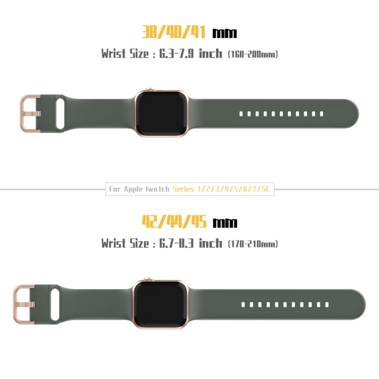 For Apple Watch Series 6 40mm Pin Buckle Silicone Watch Band(Olive) - Watch Bands by buy2fix | Online Shopping UK | buy2fix