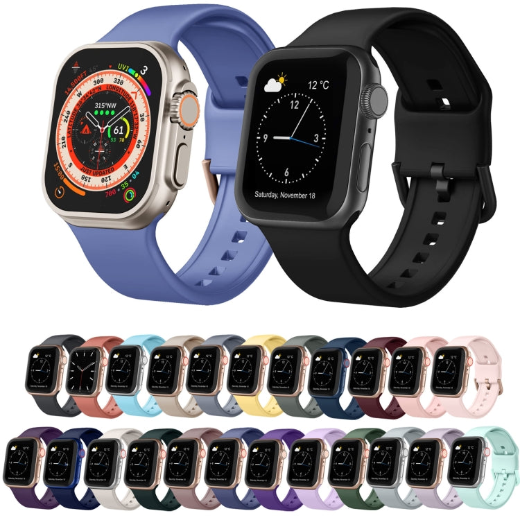 For Apple Watch Series 4 40mm Pin Buckle Silicone Watch Band(Violet Gray) - Watch Bands by buy2fix | Online Shopping UK | buy2fix