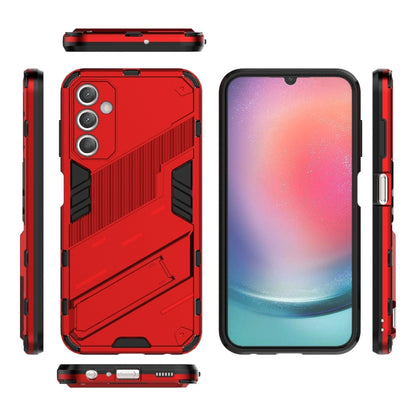 For Samsung Galaxy A25 5G Punk Armor 2 in 1 PC + TPU Shockproof Phone Case with Invisible Holder(Red) - Galaxy Phone Cases by buy2fix | Online Shopping UK | buy2fix