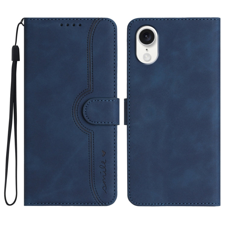 For iPhone SE 2024 Heart Pattern Skin Feel Leather Phone Case(Royal Blue) - More iPhone Cases by buy2fix | Online Shopping UK | buy2fix