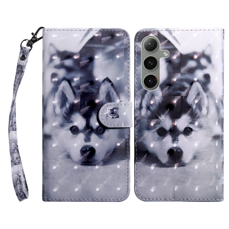 For Samsung Galaxy S24+ 5G 3D Painted Leather Phone Case(Husky) - Galaxy S24+ 5G Cases by buy2fix | Online Shopping UK | buy2fix