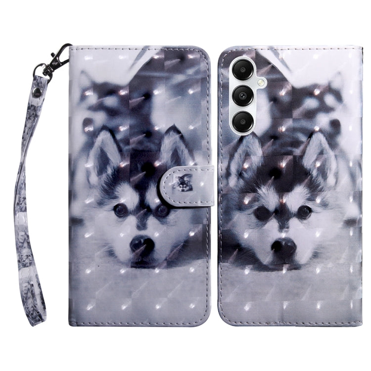 For Samsung Galaxy A35 5G 3D Painted Leather Phone Case(Husky) - Galaxy Phone Cases by buy2fix | Online Shopping UK | buy2fix