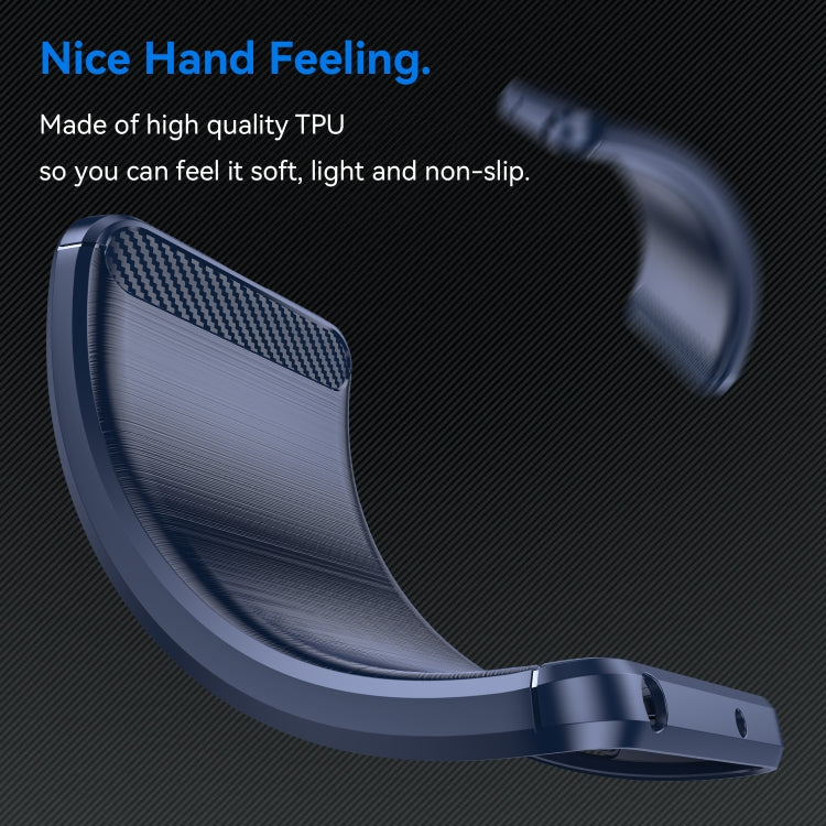 For Xiaomi Redmi K70 Pro Brushed Texture Carbon Fiber TPU Phone Case(Blue) - K70 Pro Cases by buy2fix | Online Shopping UK | buy2fix