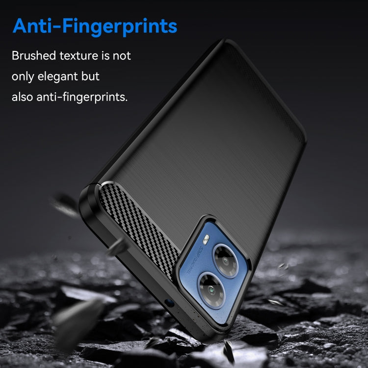 For Motorola Moto G34 Brushed Texture Carbon Fiber TPU Phone Case(Black) - Motorola Cases by buy2fix | Online Shopping UK | buy2fix