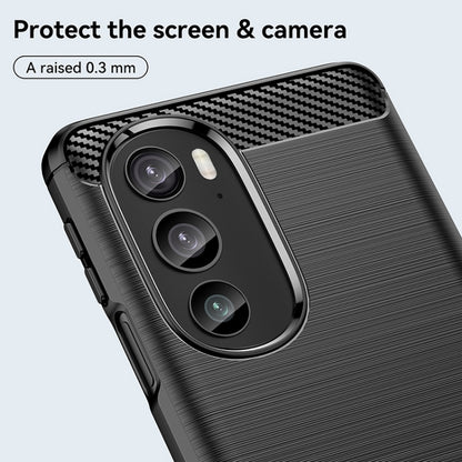 For Motorola Edge+ 2022 Brushed Texture Carbon Fiber TPU Phone Case(Black) - Motorola Cases by buy2fix | Online Shopping UK | buy2fix