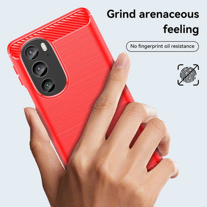 For Motorola Edge+ 2022 Brushed Texture Carbon Fiber TPU Phone Case(Red) - Motorola Cases by buy2fix | Online Shopping UK | buy2fix