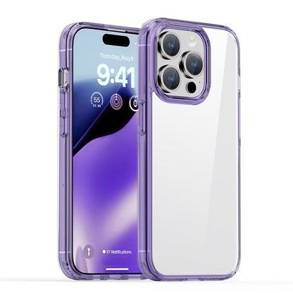 For iPhone 15 Pro Max iPAKY Hanguang Series Transparent TPU+PC Phone Case(Transparent Purple) - iPhone 15 Pro Max Cases by iPAKY | Online Shopping UK | buy2fix