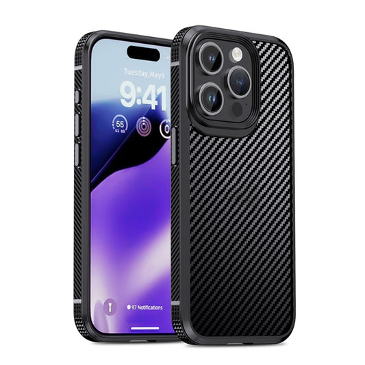 For iPhone 15 Pro Max iPAKY MG Series Carbon Fiber PC + TPU Protective Phone Case(Black) - iPhone 15 Pro Max Cases by iPAKY | Online Shopping UK | buy2fix