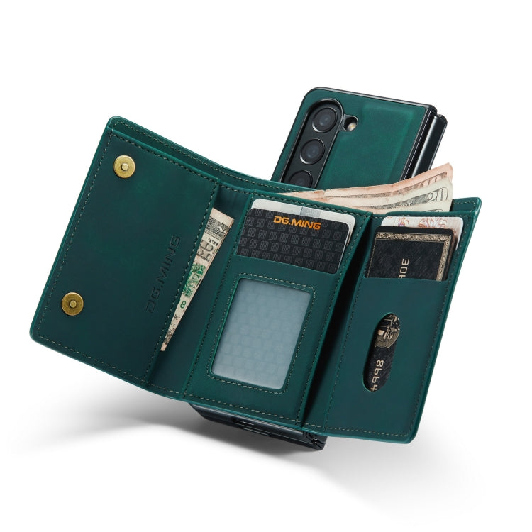 For Samsung Galaxy Z Fold5 DG.MING M1 Series 3-Fold Multi Card Wallet + Magnetic Phone Case(Green) - Galaxy Z Fold5 Cases by DG.MING | Online Shopping UK | buy2fix