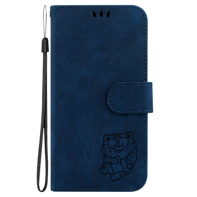 For Motorola Moto G Power 5G 2024 Little Tiger Embossed Leather Phone Case(Dark Blue) - Motorola Cases by buy2fix | Online Shopping UK | buy2fix