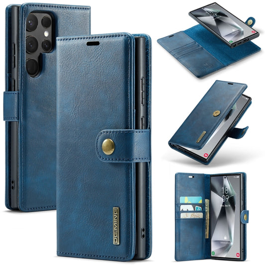 For Samsung Galaxy S24 Ultra 5G DG.MING Crazy Horse Texture Detachable Magnetic Leather Case(Blue) - Galaxy S24 Ultra 5G Cases by DG.MING | Online Shopping UK | buy2fix