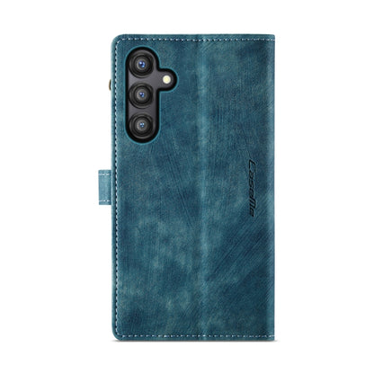 For Samsung Galaxy A55 5G CaseMe C30 Card Slots Zipper Wallet Leather Phone Case(Blue) - Galaxy Phone Cases by CaseMe | Online Shopping UK | buy2fix