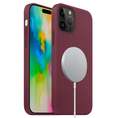 For iPhone 16 Pro Max Liquid Silicone Full Coverage MagSafe Phone Case(Wine Red) - iPhone 16 Pro Max Cases by buy2fix | Online Shopping UK | buy2fix