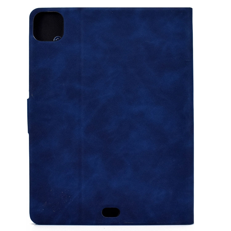 For iPad Pro 11 2024 Cowhide Texture Leather Smart Tablet Case(Blue) - iPad Pro 11 2024 Cases by buy2fix | Online Shopping UK | buy2fix