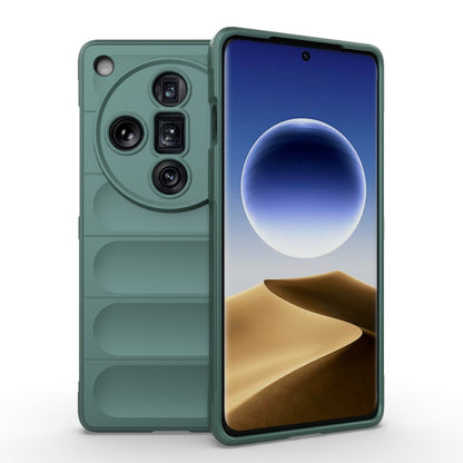 For OPPO Find X7 Ultra 5G Magic Shield TPU + Flannel Phone Case(Dark Green) - Find X7 Ultra Cases by buy2fix | Online Shopping UK | buy2fix