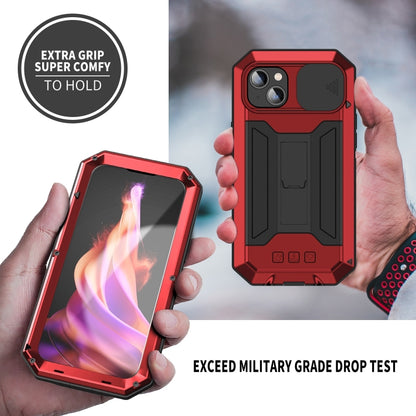 For iPhone 15 R-JUST Sliding Camera Life Waterproof Holder Phone Case(Red) - iPhone 15 Cases by R-JUST | Online Shopping UK | buy2fix