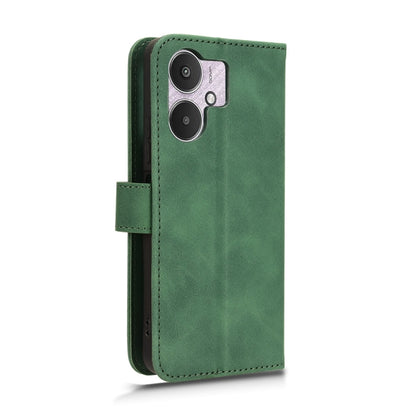 For Xiaomi Redmi 13C 5G Skin Feel Magnetic Flip Leather Phone Case(Green) - 13C Cases by buy2fix | Online Shopping UK | buy2fix