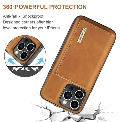 For iPhone 15 Pro DG.MING M1 Series 3-Fold Multi Card Wallet Leather Phone Case(Brown) - iPhone 15 Pro Cases by DG.MING | Online Shopping UK | buy2fix