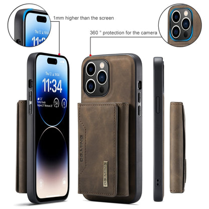 For iPhone 15 Pro Max DG.MING M2 Series 3-Fold Card Bag Wallet Leather Phone Case(Coffee) - iPhone 15 Pro Max Cases by DG.MING | Online Shopping UK | buy2fix