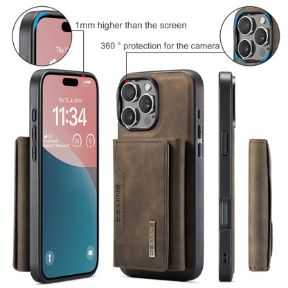 For iPhone 16 Pro DG.MING M2 Series 3-Fold Card Bag Wallet Leather Phone Case(Coffee) - iPhone 16 Pro Cases by DG.MING | Online Shopping UK | buy2fix