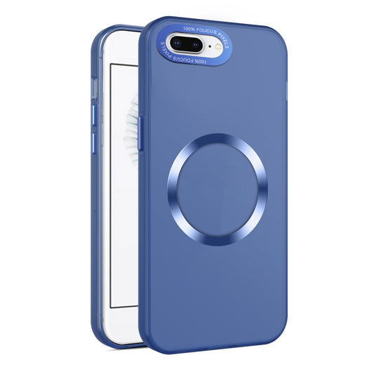 For iPhone SE 2022 / 2020 / 8 / 7 CD Texture MagSafe Frosted Translucent Phone Case(Royal Blue) - iPhone SE 2022 / 2020 / 8 / 7 Cases by buy2fix | Online Shopping UK | buy2fix