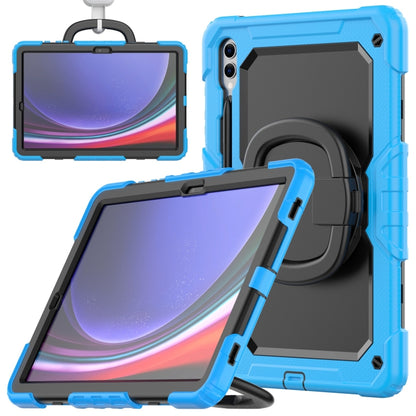 For Samsung Galaxy Tab S9+ D Type Silicone Hybrid PC Tablet Case with Handle Holder(Light Blue) - Galaxy Tab S9+ Cases by buy2fix | Online Shopping UK | buy2fix