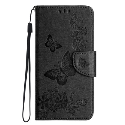 For iPhone 16 Pro Max Butterfly Embossed Flip Leather Phone Case(Black) - iPhone 16 Pro Max Cases by buy2fix | Online Shopping UK | buy2fix