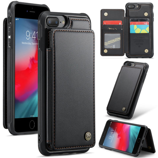 For iPhone 8 Plus / 7 Plus CaseMe C22 Card Slots Holder RFID Anti-theft Phone Case(Black) - More iPhone Cases by CaseMe | Online Shopping UK | buy2fix