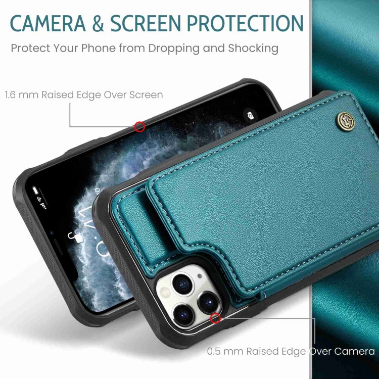 For iPhone 11 Pro CaseMe C22 Card Slots Holder RFID Anti-theft Phone Case(Blue Green) - iPhone 11 Pro Cases by CaseMe | Online Shopping UK | buy2fix