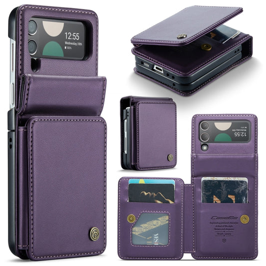 For Samsung Galaxy Z Flip3 5G CaseMe C22 PC+TPU Business Style RFID Anti-theft Leather Phone Case(Purple) - Galaxy Phone Cases by CaseMe | Online Shopping UK | buy2fix