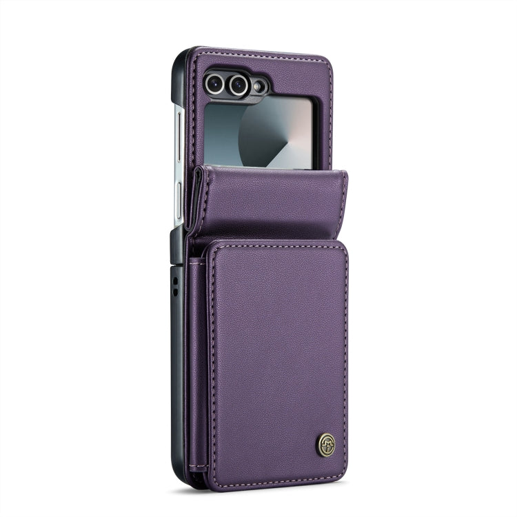 For Samsung Galaxy Z Flip6 5G CaseMe C22 PC+TPU Business Style RFID Anti-theft Leather Phone Case(Purple) - Galaxy Z Flip6 5G Cases by CaseMe | Online Shopping UK | buy2fix