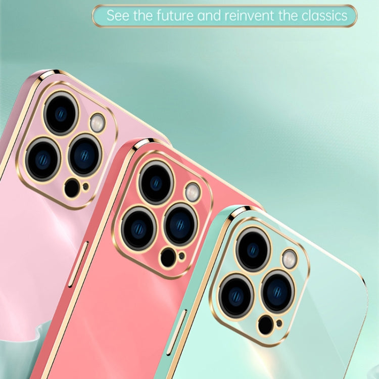 For iPhone 16 Pro Max XINLI Straight Edge 6D Electroplate TPU Phone Case(Mint Green) - iPhone 16 Pro Max Cases by XINLI | Online Shopping UK | buy2fix