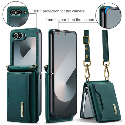 For Samsung Galaxy Z Flip6 DG.MING M2 Series Card Bag Magnetic Leather Phone Case(Green) - Galaxy Z Flip6 5G Cases by DG.MING | Online Shopping UK | buy2fix