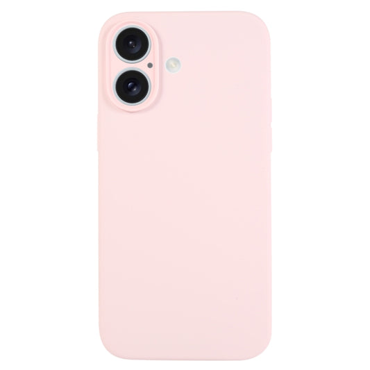 For iPhone 16 Plus Pure Color Liquid Silicone Fine Pore Phone Case(Grey Pink) - iPhone 16 Plus Cases by buy2fix | Online Shopping UK | buy2fix