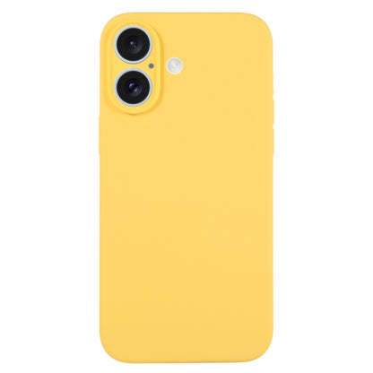 For iPhone 16 Pure Color Liquid Silicone Fine Pore Phone Case(Yellow) - iPhone 16 Cases by buy2fix | Online Shopping UK | buy2fix