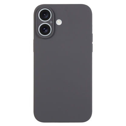 For iPhone 16 Pure Color Liquid Silicone Fine Pore Phone Case(Charcoal Black) - iPhone 16 Cases by buy2fix | Online Shopping UK | buy2fix