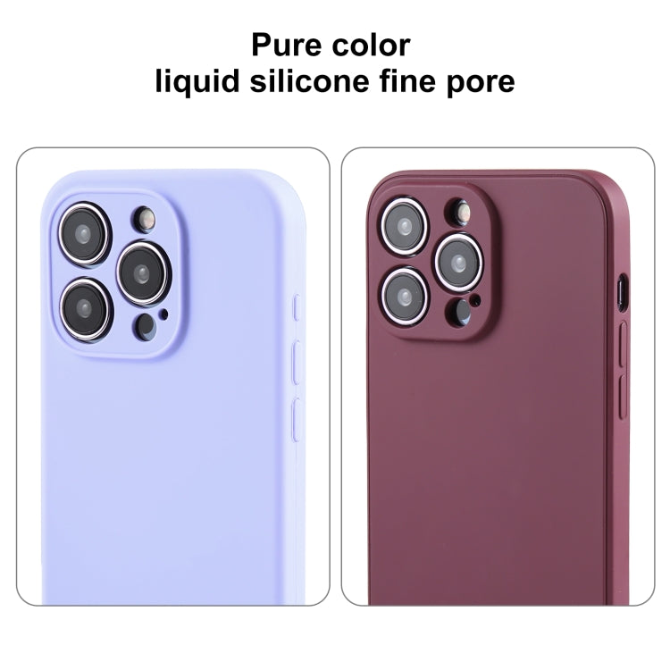 For iPhone 15 Pro Pure Color Liquid Silicone Fine Pore Phone Case(Charcoal Black) - iPhone 15 Pro Cases by buy2fix | Online Shopping UK | buy2fix