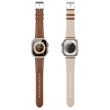 For Apple Watch 4 40mm DUX DUCIS YS Series Genuine Leather Watch Band(Brown) - Watch Bands by DUX DUCIS | Online Shopping UK | buy2fix