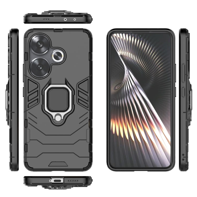 For Xiaomi Poco F6 Shockproof PC + TPU Holder Phone Case(Black) - Xiaomi Cases by buy2fix | Online Shopping UK | buy2fix