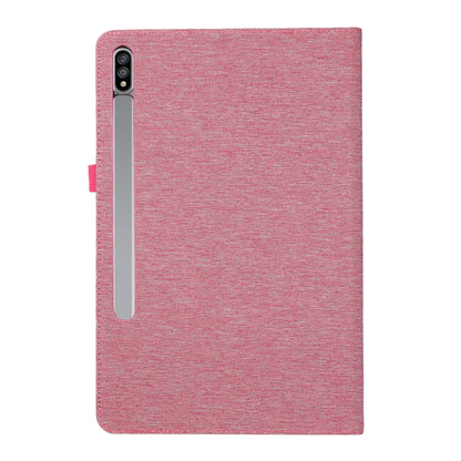 For Samsung Galaxy Tab S9+ Horizontal Flip TPU + Fabric PU Leather Tablet Case(Rose Red) - Galaxy Tab S9+ Cases by buy2fix | Online Shopping UK | buy2fix