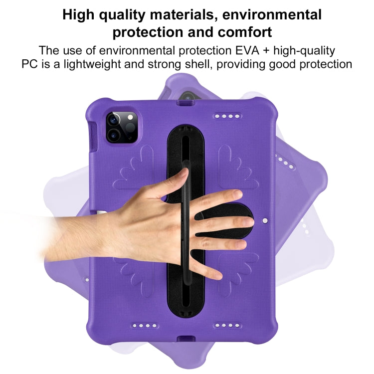 For iPad Pro 11 2024 Shield 360 Rotation Handle EVA Shockproof PC Tablet Case(Purple Black) - iPad Pro 11 2024 Cases by buy2fix | Online Shopping UK | buy2fix