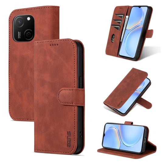 For Huawei P60 / P60 Pro AZNS Skin Feel Calf Texture Flip Leather Phone Case(Brown) - Huawei Cases by AZNS | Online Shopping UK | buy2fix