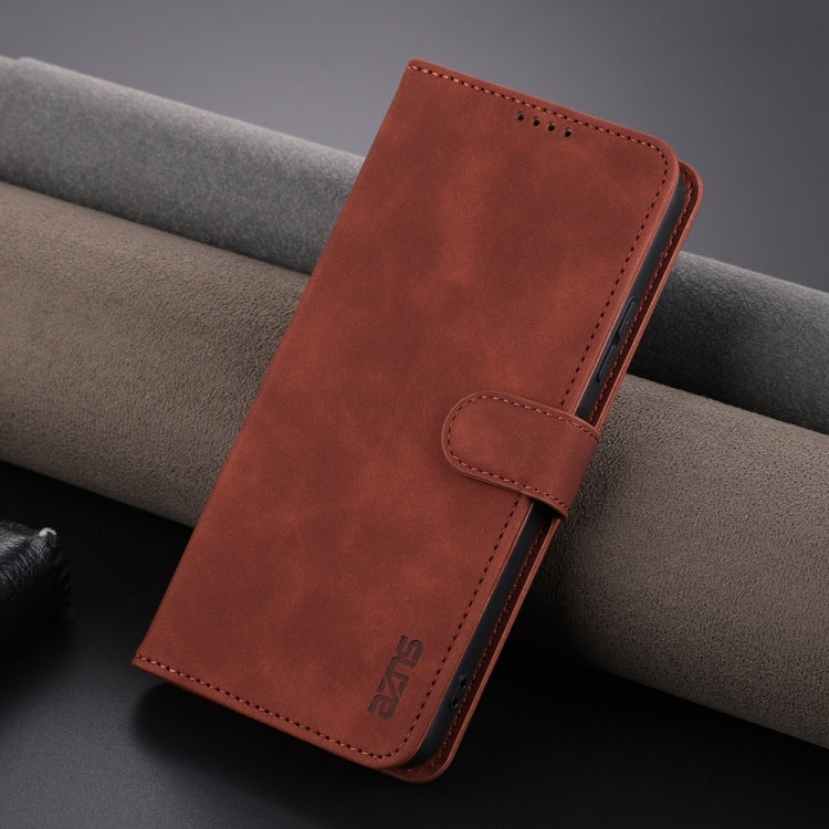 For Huawei P60 / P60 Pro AZNS Skin Feel Calf Texture Flip Leather Phone Case(Brown) - Huawei Cases by AZNS | Online Shopping UK | buy2fix