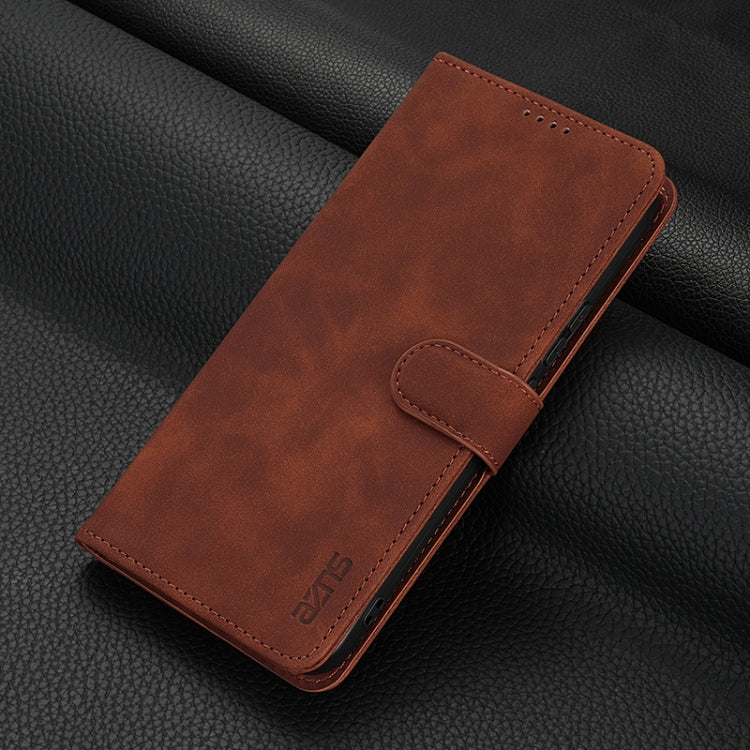 For Huawei nova 12 Pro AZNS Skin Feel Calf Texture Flip Leather Phone Case(Brown) - Huawei Cases by AZNS | Online Shopping UK | buy2fix