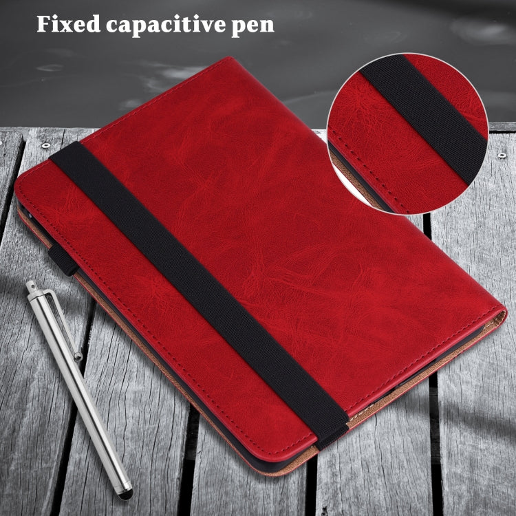 For Lenovo Tab M11 / Xiaoxin Pad 11 2024 Solid Color Stripe Embossed Leather Tablet Case(Red) - Lenovo by buy2fix | Online Shopping UK | buy2fix