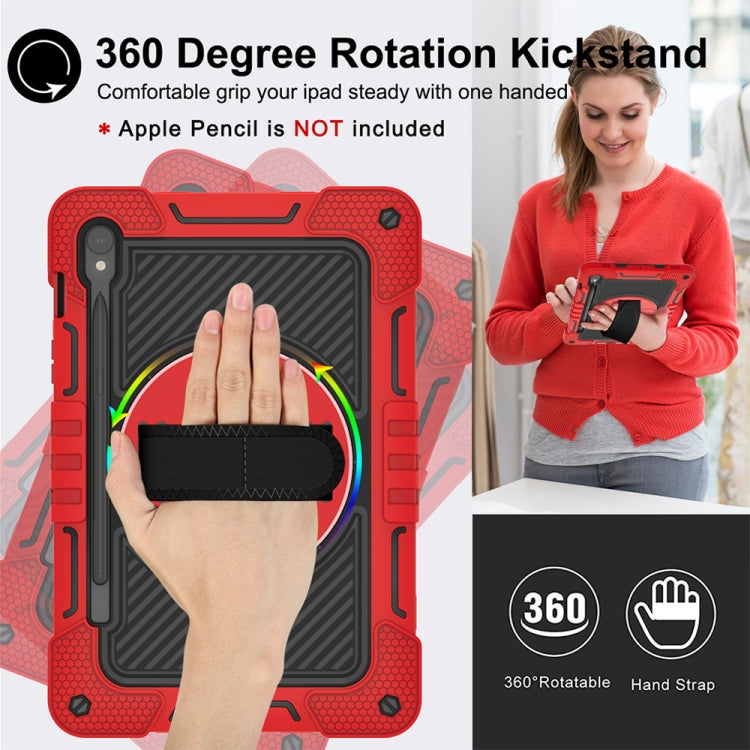 For Samsung Galaxy Tab S9 360 Degree Rotation PC Contrast Silicone Tablet Case(Red + Black) - Galaxy Tab S9 Cases by buy2fix | Online Shopping UK | buy2fix