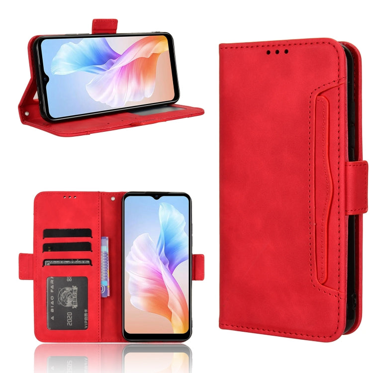 For Doogee X98 Skin Feel Calf Texture Card Slots Leather Phone Case(Red) - Doogee Cases by buy2fix | Online Shopping UK | buy2fix