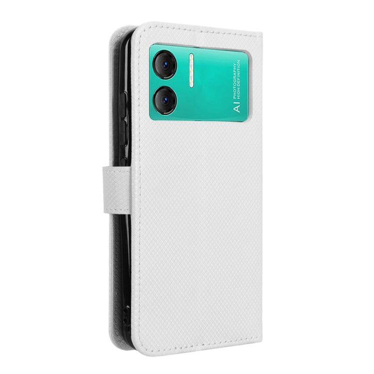 For Doogee X98 Diamond Texture Leather Phone Case(White) - Doogee Cases by buy2fix | Online Shopping UK | buy2fix