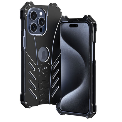 For iPhone 15 Pro R-JUST Batman Metal Mobile Phone Protective Case(Black) - iPhone 15 Pro Cases by R-JUST | Online Shopping UK | buy2fix